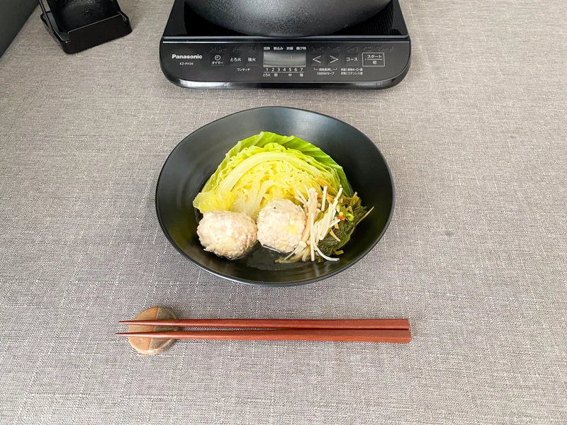 乾燥野菜の鶏だんご鍋
