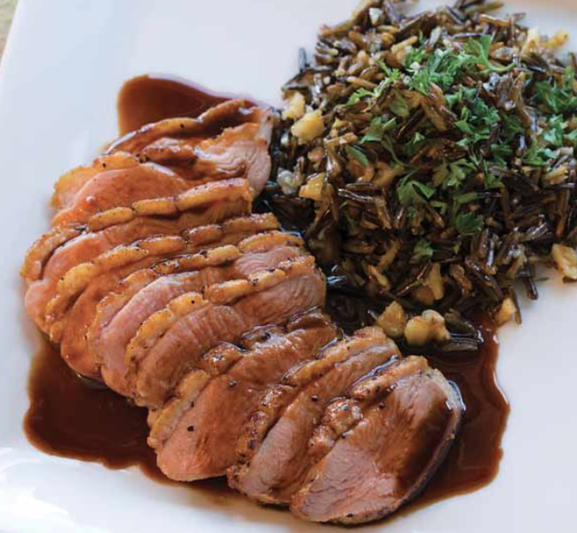 Caramelized Duck w/ Walnut Parsley Rice