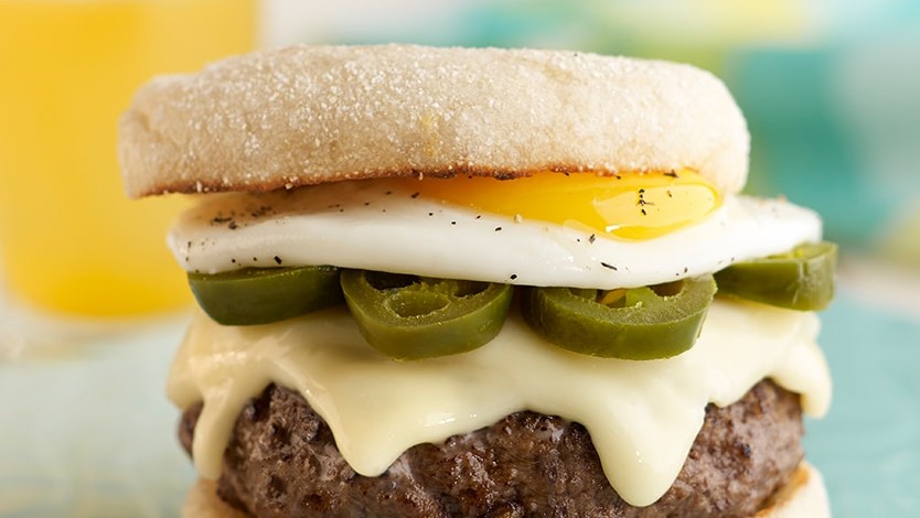 Image of Cooper® Cheese Egg and Jalapeño Brunch Burger