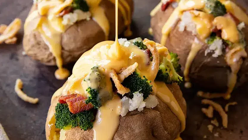 Image of Cooper® Cheese, Broccoli and Crispy Onion Loaded Baked Potatoes