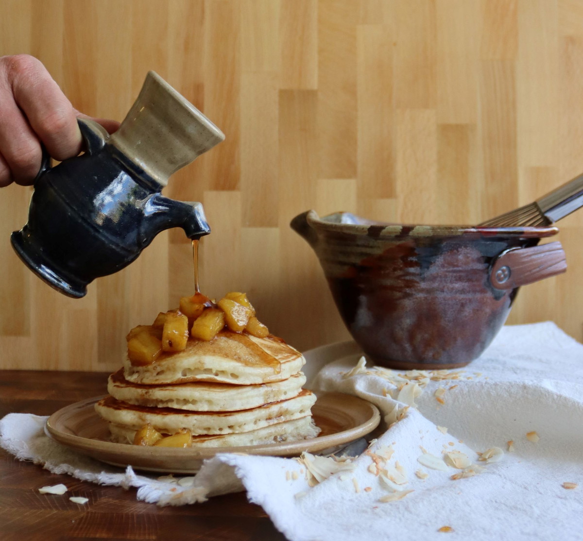 Coconut Pancakes with Caramelized Pineapple