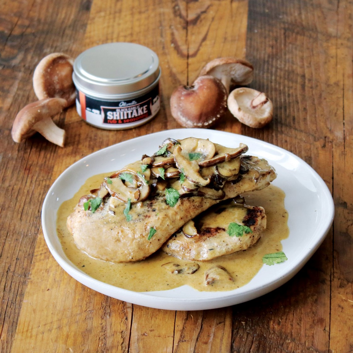 PAN ROASTED CHICKEN WITH MUSHROOM CREAM SAUCE