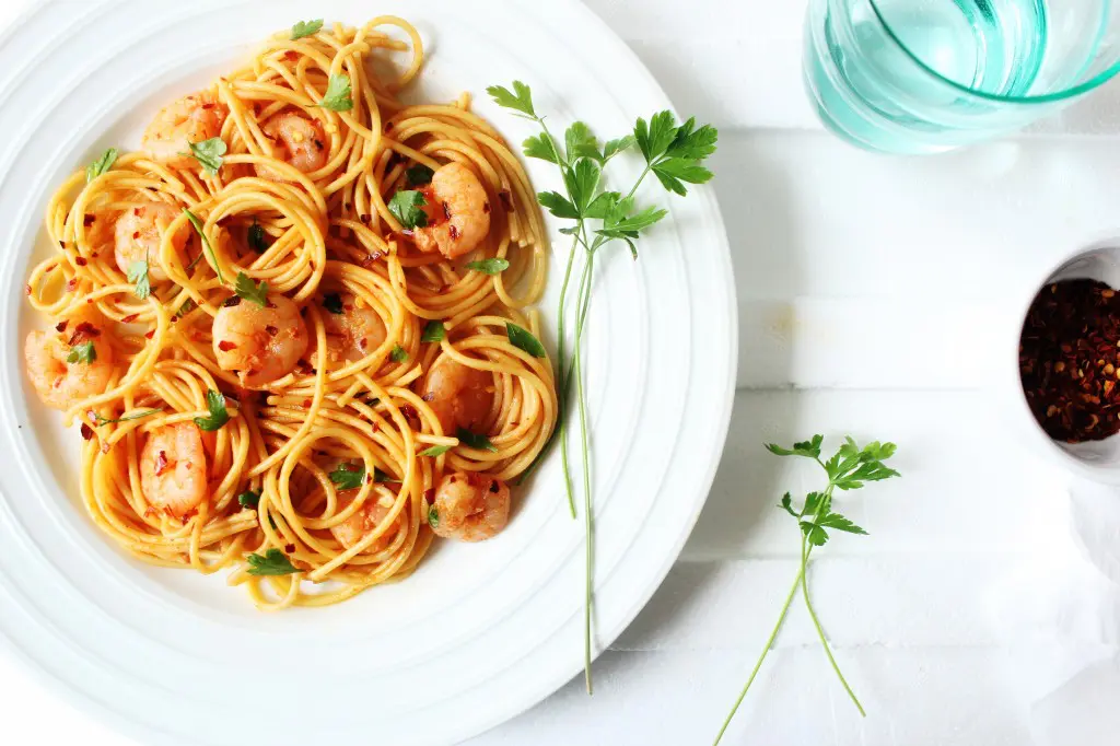 Chilli Garlic Prawn Spaghetti