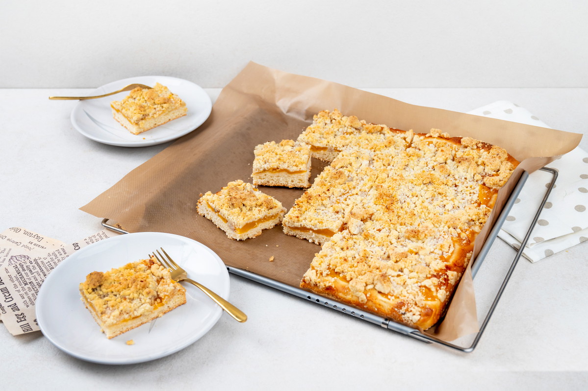 Pfirsich-Streuselkuchen wie von Oma