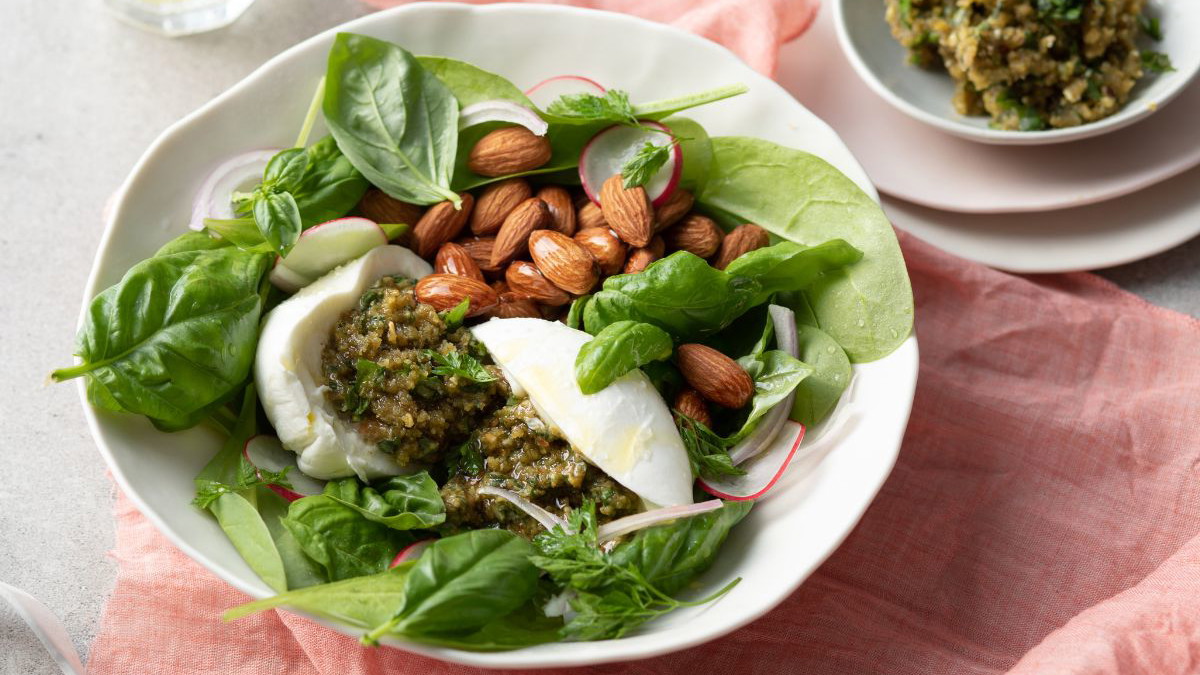 Image of Almond Pesto Filled Burrata