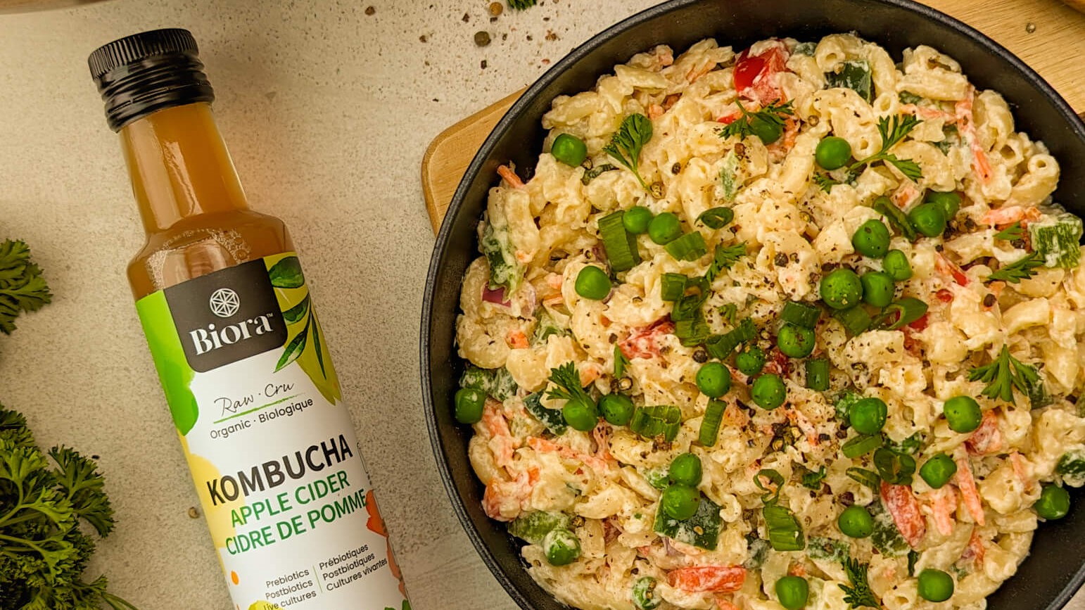 Image of Creamy Macaroni Salad with Kombucha Apple Cider Vinegar Recipe