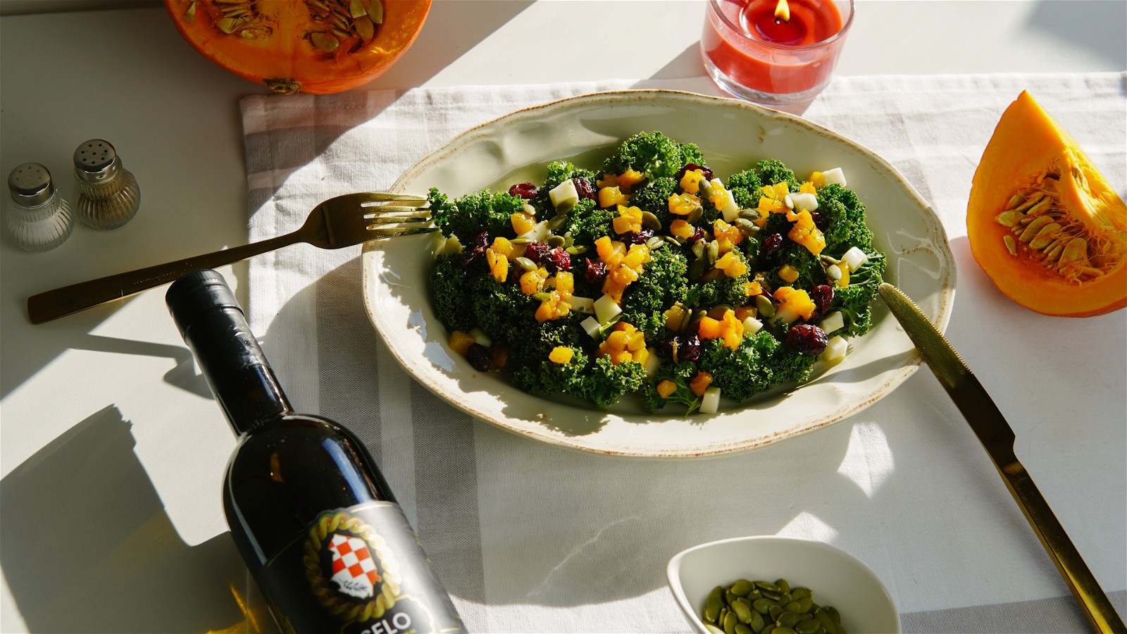 Image of Harvest Salad with Roasted Butternut Squash and Kale