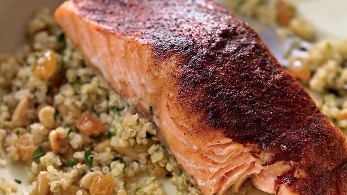 Image of Morrocan Spiced Salmon on a Bed of Quinoa
