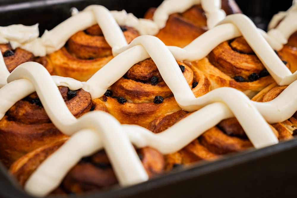 Hot cross cinnamon scrolls