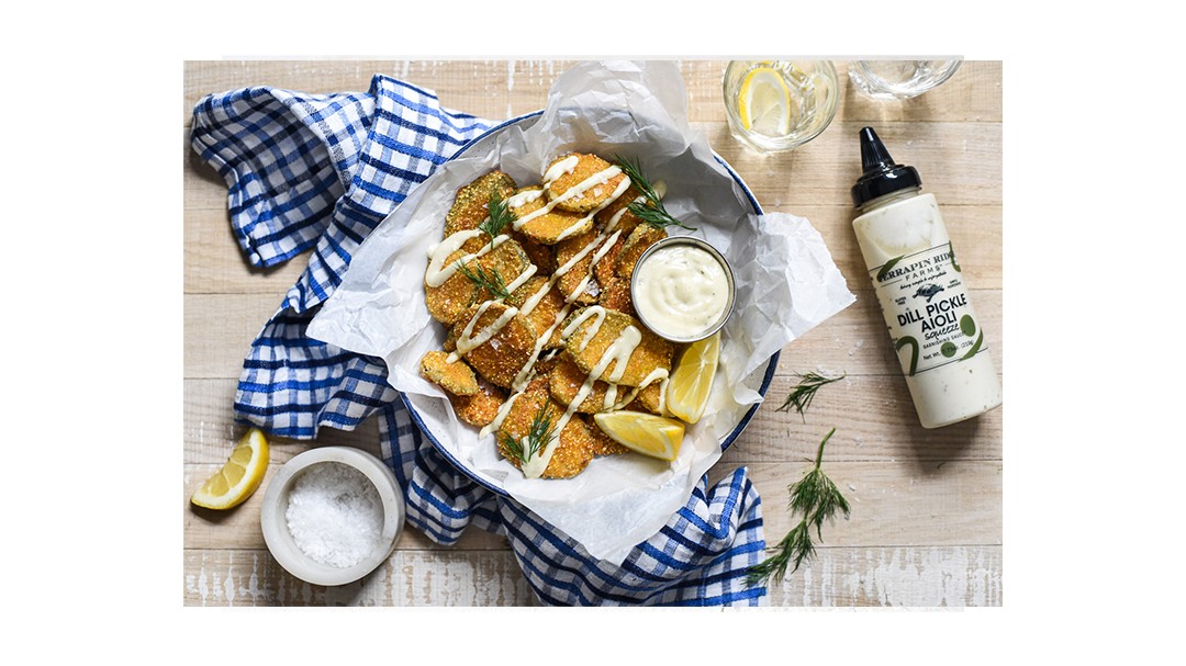 Image of Fried Pickle Chips with Dill Pickle Aioli