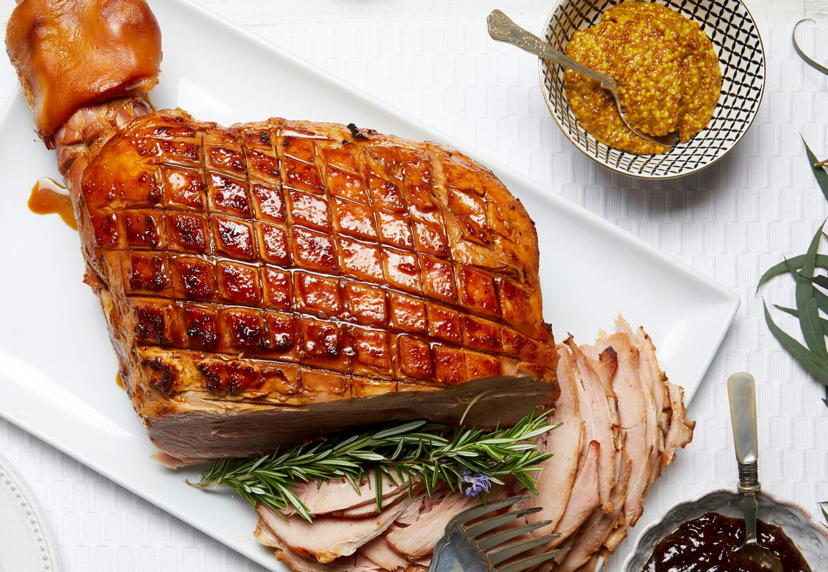 Dr. Pete's Praline Mustard Glazed Ham
