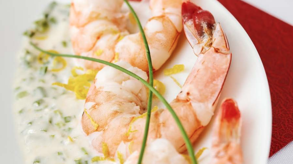 Image of Poached Shrimp with Lemon-Horseradish Dipping Sauce