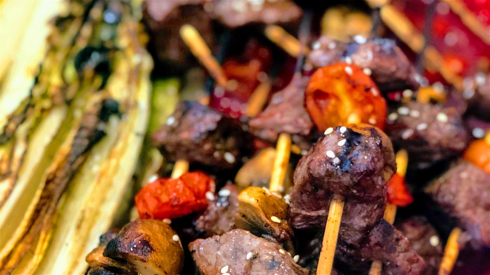 Grilled Steak and Vegetable Skewers