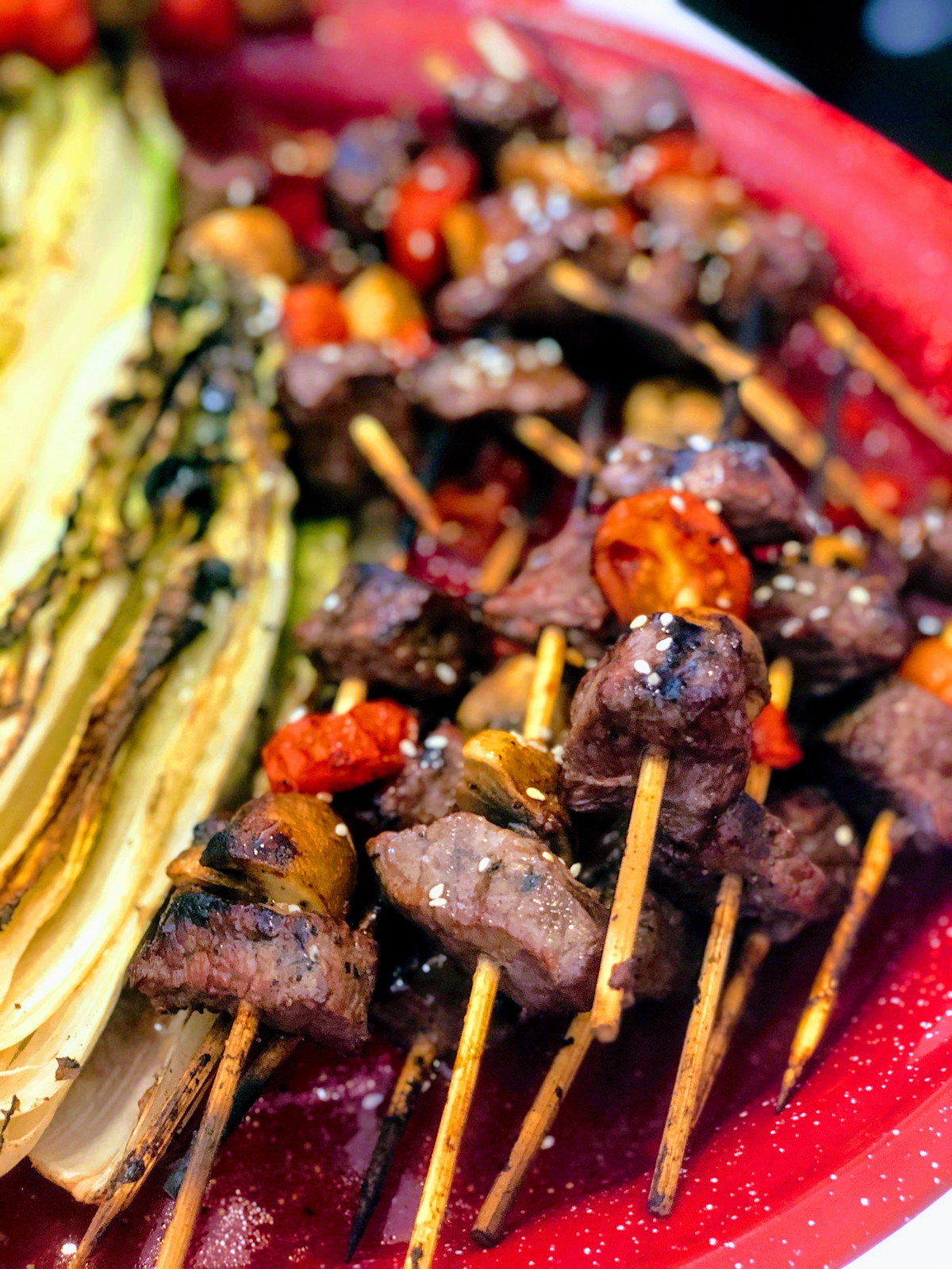 Grilled Steak and Vegetable Skewers