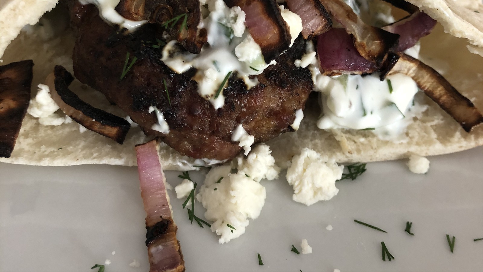 Image of Grilled Lamb Burgers with Fustini's Tzatziki Sauce