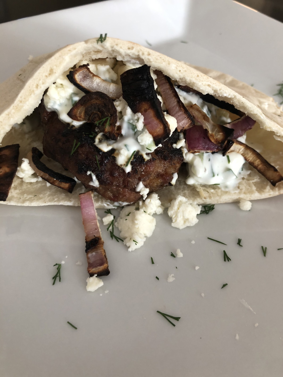 Grilled Lamb Burgers with Fustini's Tzatziki Sauce