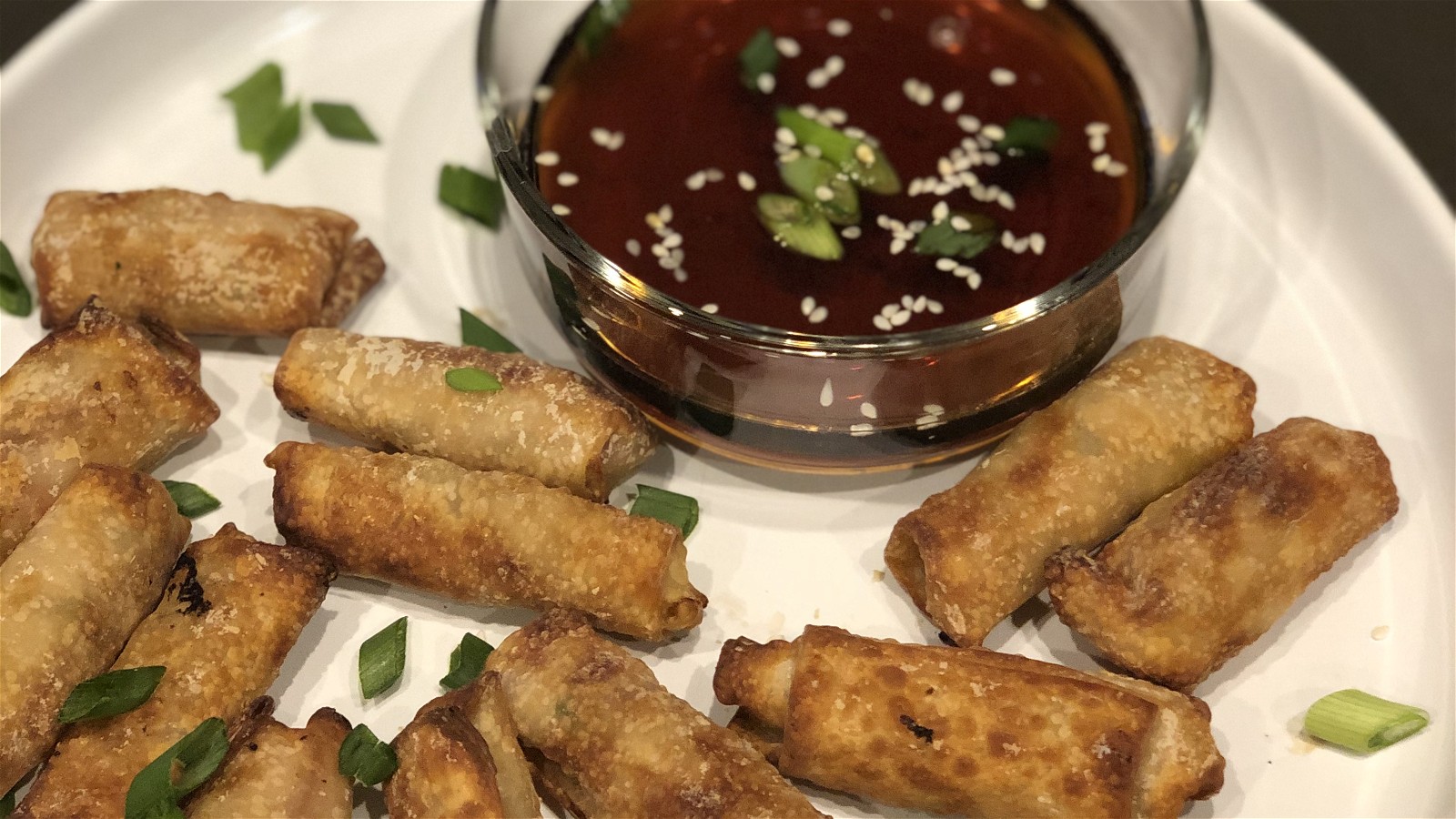 Shrimp Egg Rolls with Ginger Honey Glaze