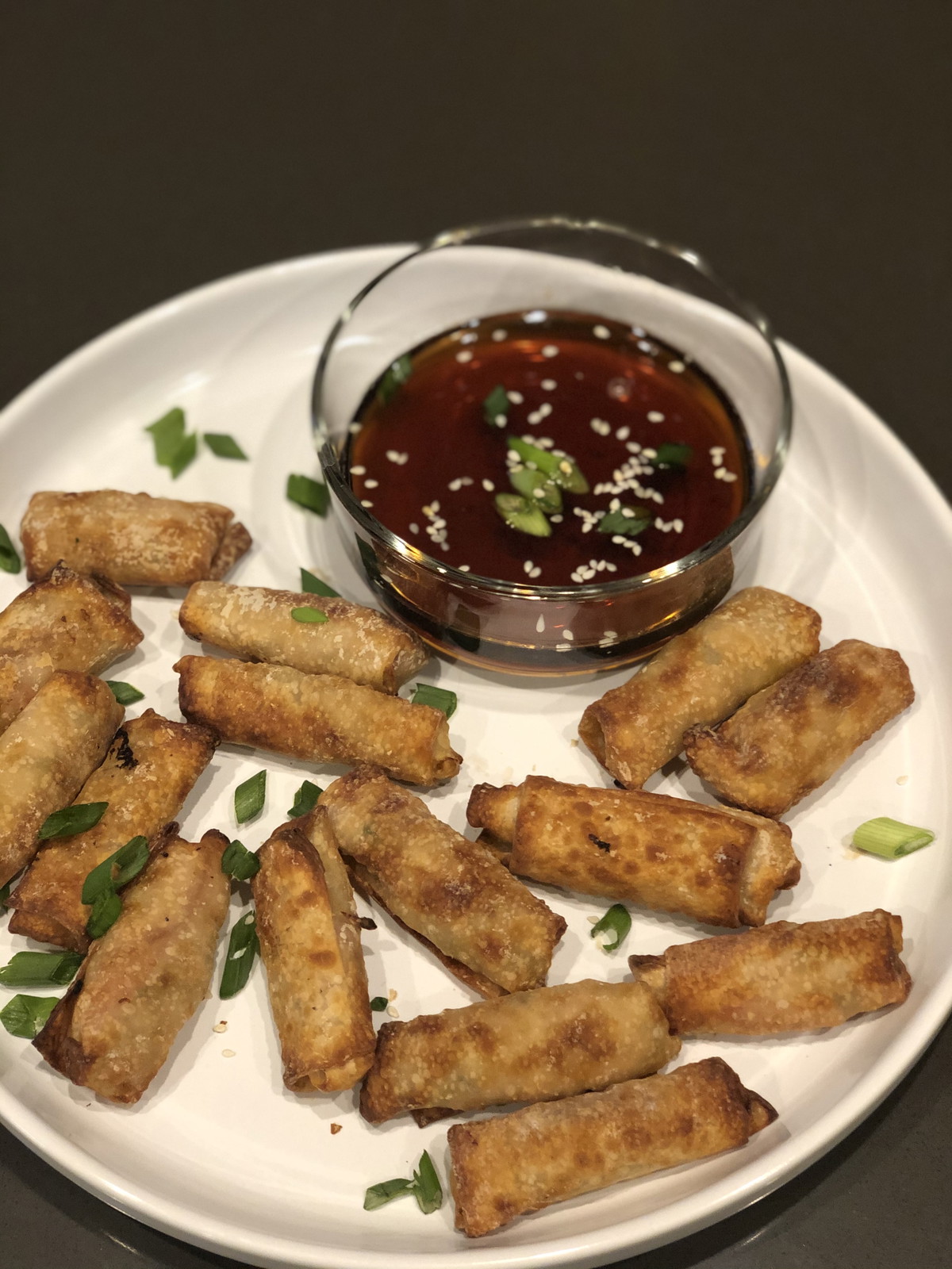 Shrimp Egg Rolls with Ginger Honey Glaze