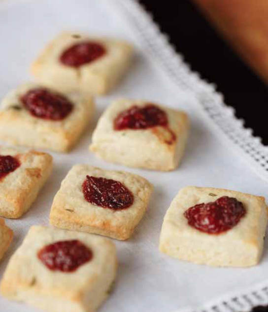 Rosemary Scones With Strawberry Rhubarb Thumb Print