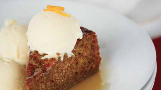 Sticky Toffee Pudding with Cranberry Cream