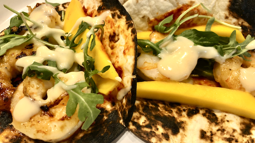 Image of Shrimp Adobo with Arugula, Mango and Chipotle Citrus Vinaigrette