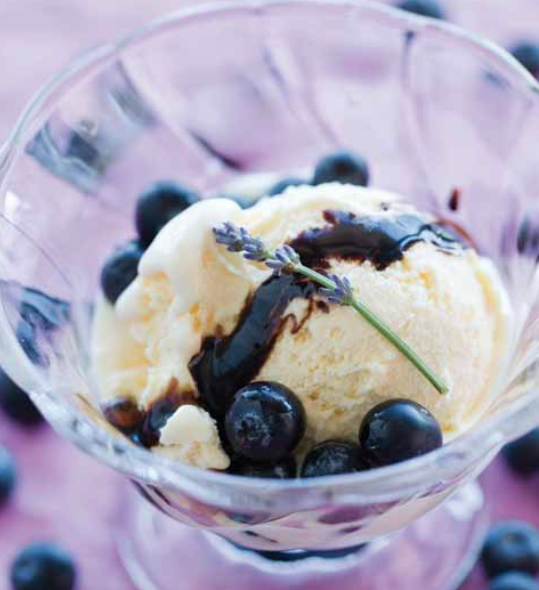 Macerated Berries Over Ice Cream