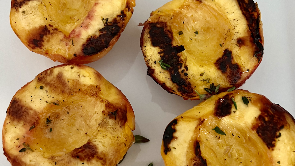 Image of Grilled Peaches with Lemon Thyme Marinade