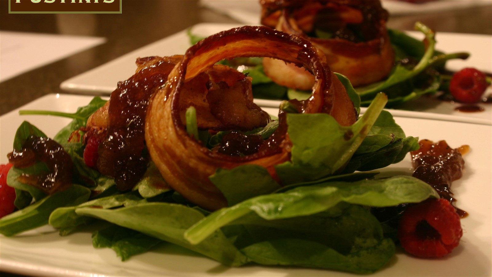 Image of Warm Spinach Salad with Bacon Rings