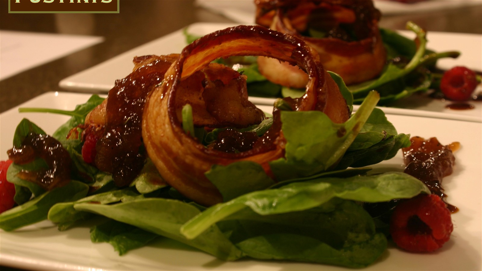 Warm Spinach Salad with Bacon Rings