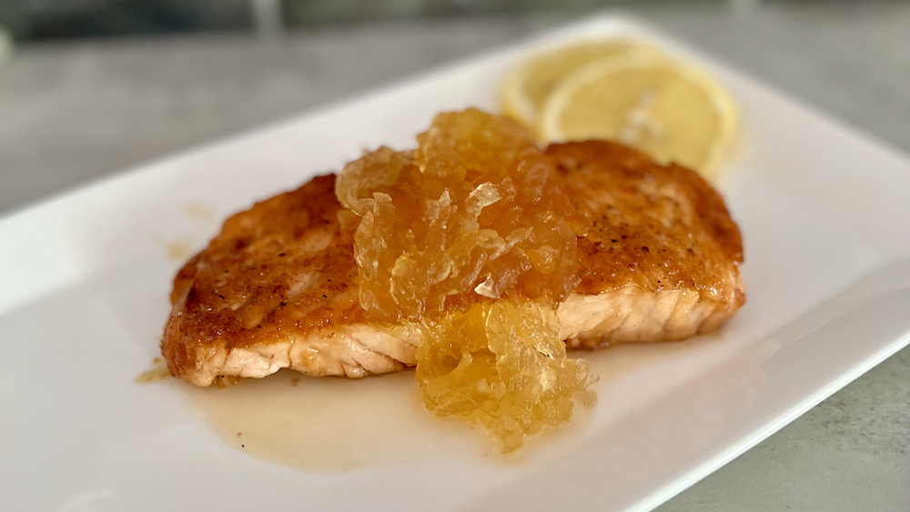 Image of Honey-Truffle Glazed Salmon with Apple Jam