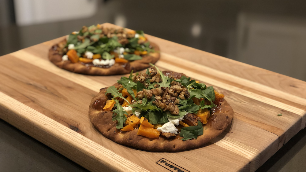 Image of Butternut Squash Flatbread with Goat Cheese and Arugula
