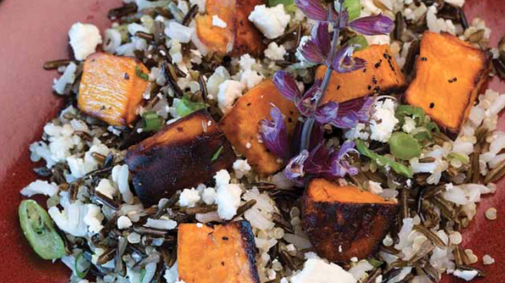 Roasted Sweet Potato, Feta and Wild Rice Salad