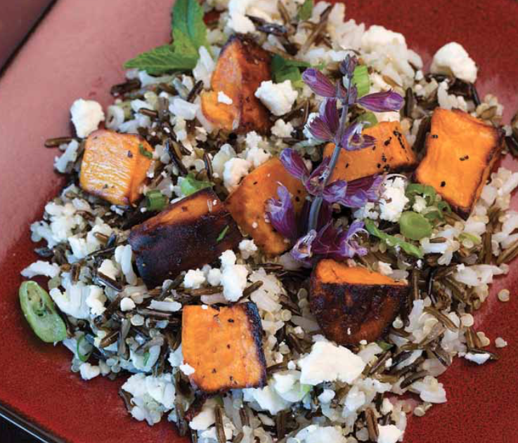 Roasted Sweet Potato, Feta and Wild Rice Salad