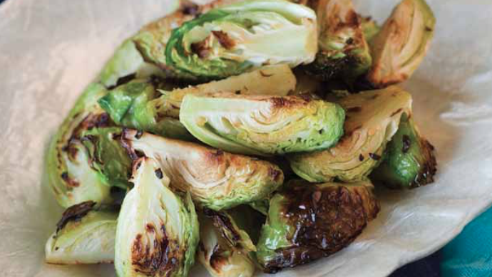 Crispy Garlic Roasted Brussels Sprouts