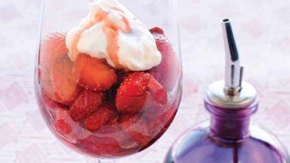 Strawberries with Lemon-Raspberry Balsamic Glaze