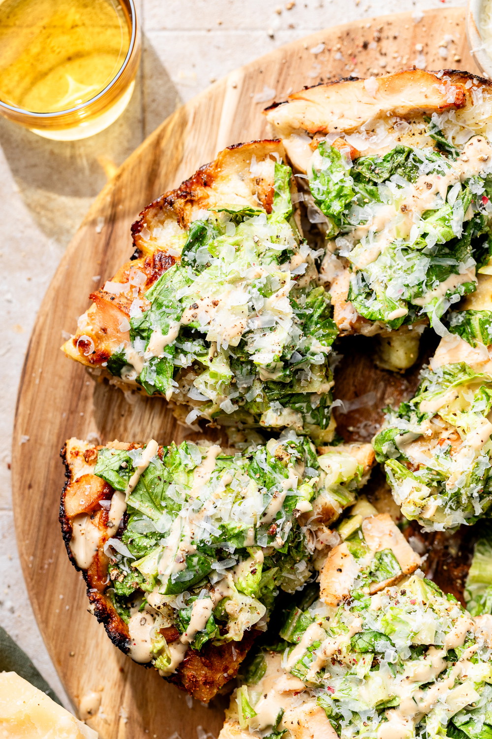 Chicken Caesar Salad Skillet Pizza