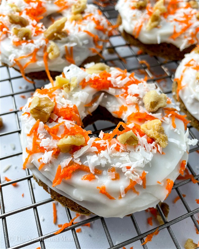 Image of Carrot Cake Protein Donuts (Vegan)