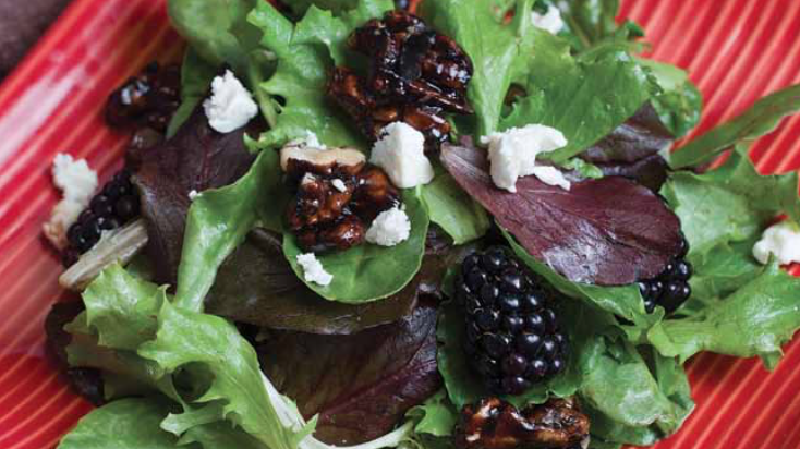 Image of Blackberry and Feta Salad with Glazed Walnuts