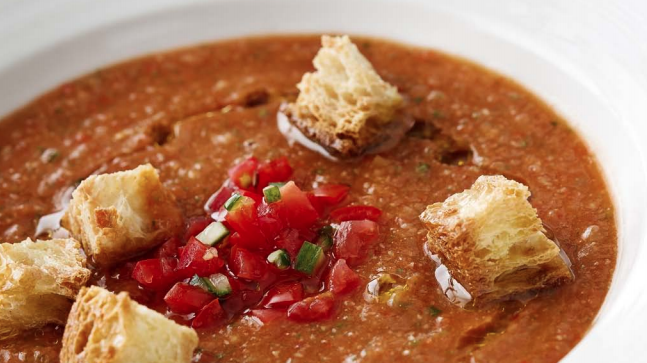 Gazpacho with Garlic Croutons
