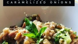 Image of Risotto with Roasted Chicken, Broccoli and Caramelized Onion