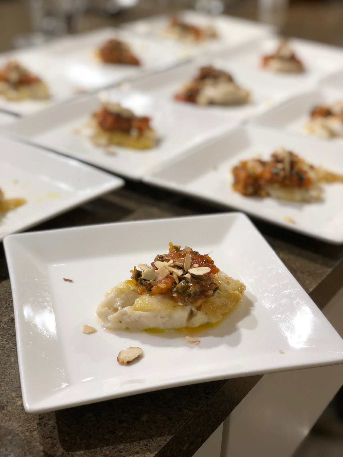 Pan Fried Flounder with Estofado Almendrado