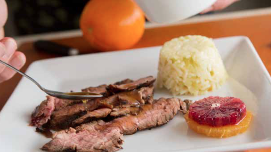 London Broil with Orange Rice