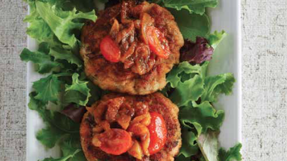 Image of Salmon Cakes with Tomato Fennel Relish