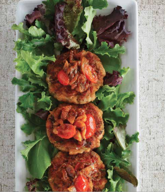 Salmon Cakes with Tomato Fennel Relish