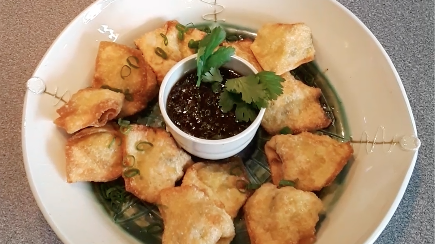 Image of Fried Wontons with Sesame Soy Dipping Sauce