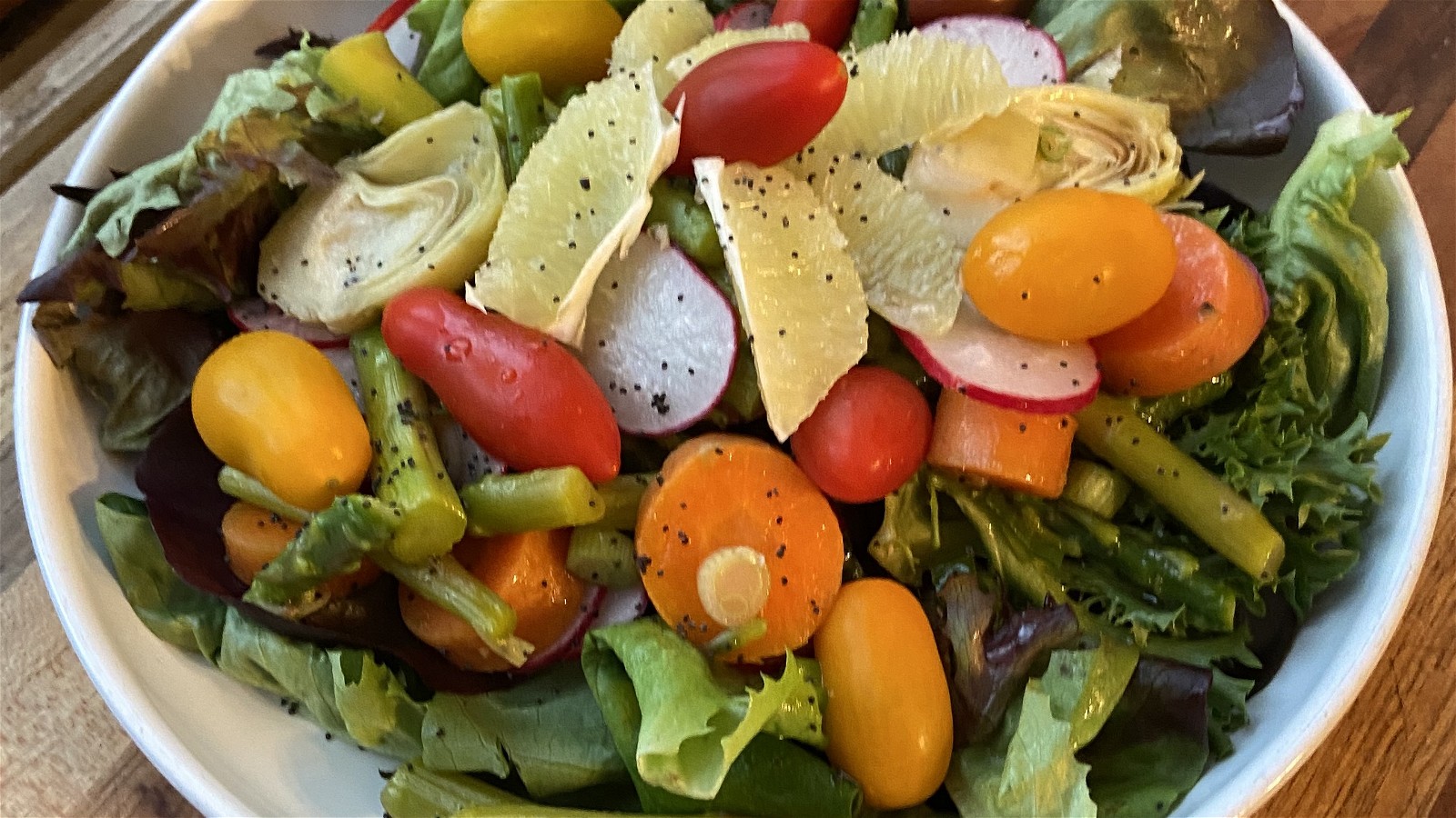 Spring Vegetable Salad with Lime Poppy Seed Vinaigrette