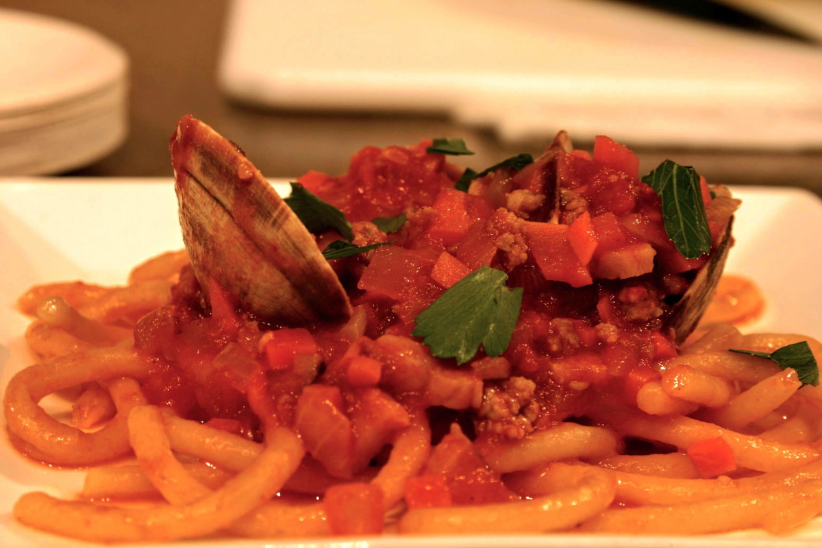 Pasta with Clams and Chorizo Sauce