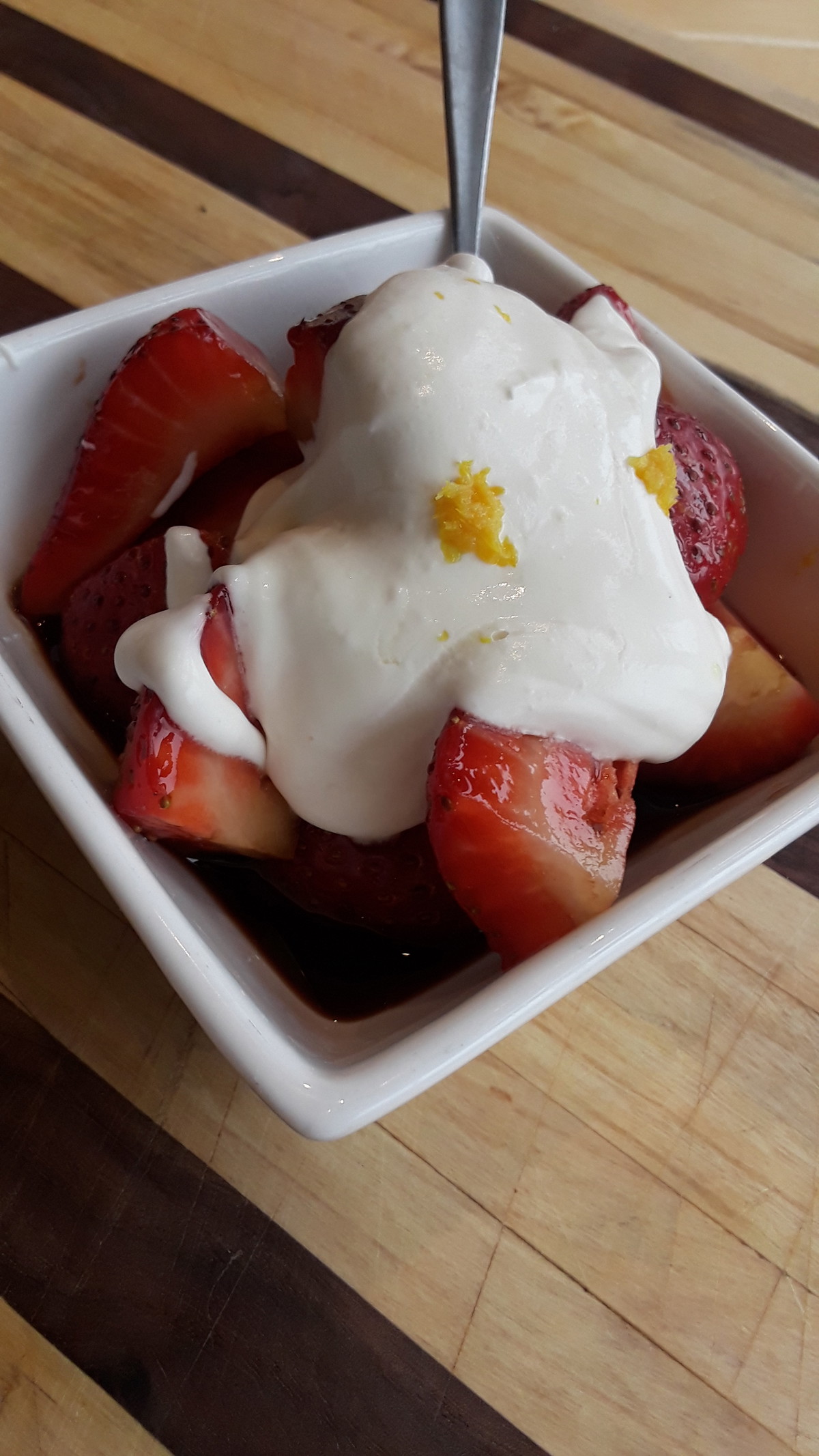 Elderflower Balsamic Strawberries with Mascarpone Cheese