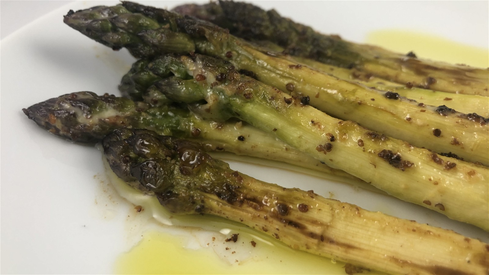 Mustard and Mayonnaise Glazed Asparagus