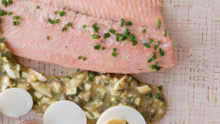 Poached Trout with Ravigote Sauce